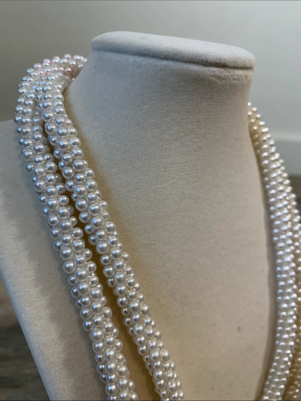 Classic White Faux Pearl Long Necklace - Elegant Layered Women’s Jewelry - Picture 3 of 3